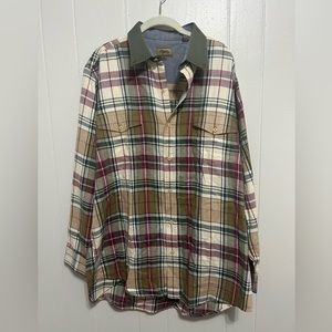 Roper Men’s Size XLT Flannel Plaid Long Sleeve Shirt 100% Cotton